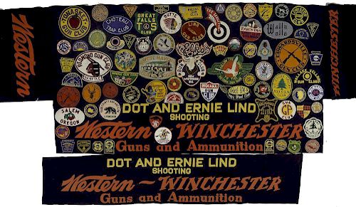 Dot & Ernie Lind's Winchester/Western Felt Table Cover And Banner