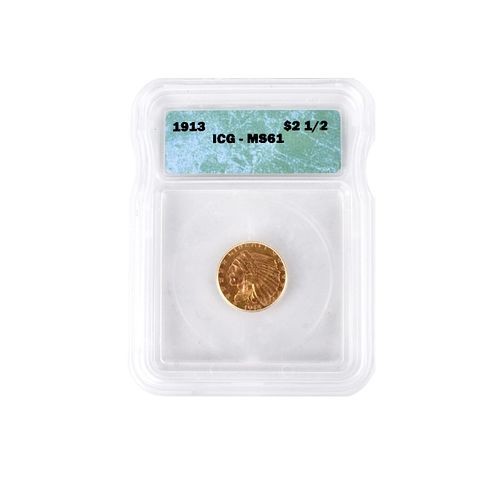 1913 $2.50 U.S. Indian Quarter Eagle Gold Coin
