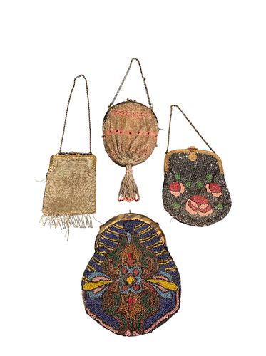 1920's Beaded Rose & Floral Flapper Bags