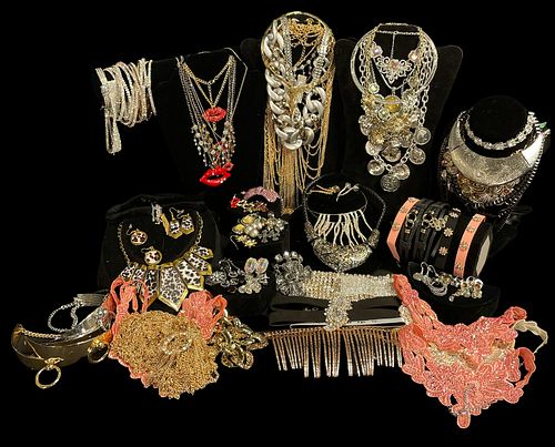 Large Collection Vintage Assorted Rhinestone Costume Jewelry 
