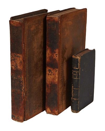 Three Books- "Works of Dr. Benjamin Franklin; Consisting of Essays, Humourous, Moral and Literary," London, printed by J. F. Dove, early 19th c., in f