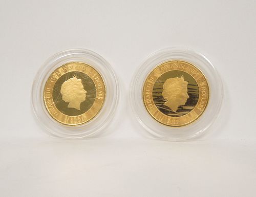 (2) 2019 Cayman Islands $5 1 Oz. Gold Coins.