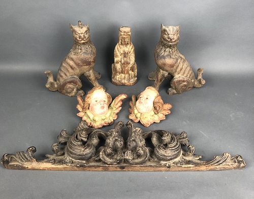 A Group of  Ornate Wood Carvings.