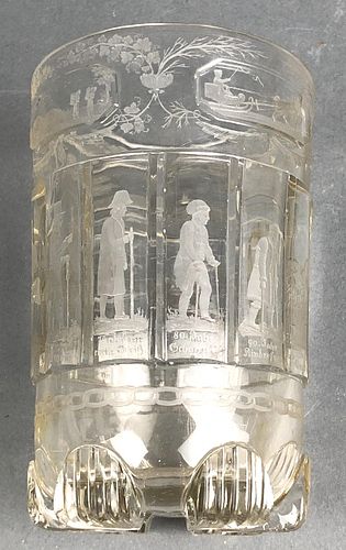 A German Etched Glass Vase
