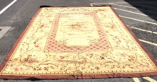 A Large Antique Aubusson Carpet