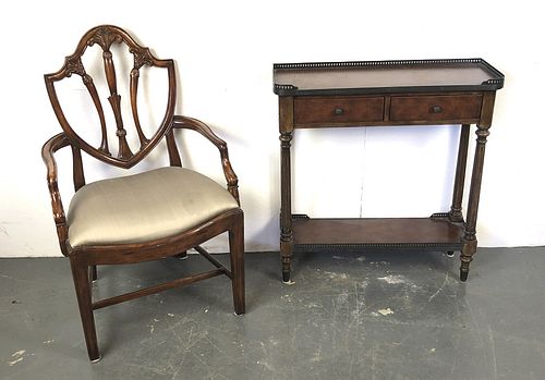 Theodore Alexander Console Table & Armchair