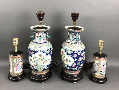 2 Pairs of Asian Lamps