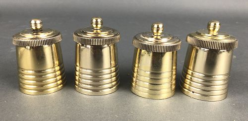 A Set of Christofle Gold Plated Pepper Grinders