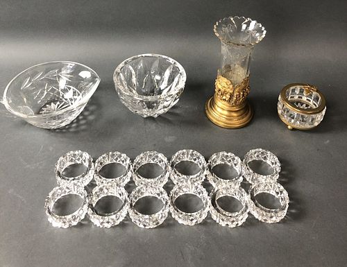 Group of Crystal and Glass Table Articles