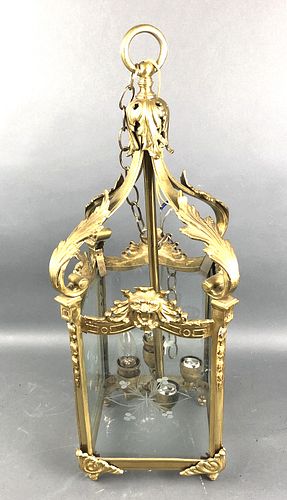 Georgian Style Brass and Glass Oil Lantern