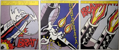 Roy Lichtenstein (attributed) : As I Opened Fire (Triptych)