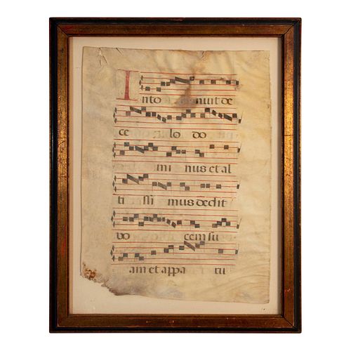 Medieval 16th C. Antiphony Music Sheet
