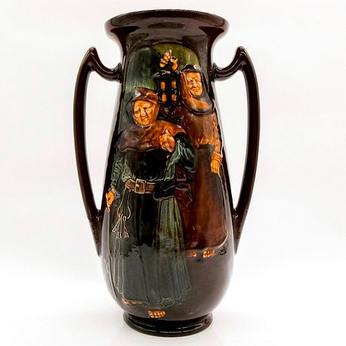 Royal Doulton Kingsware Twin Handled Vase, Monks at Dusk