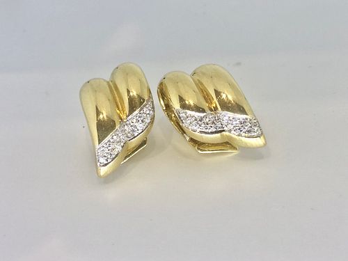 DIAMOND AND GOLD EARCLIP