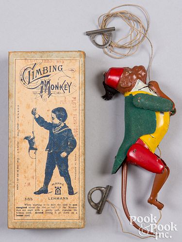 Lehmann Climbing Monkey painted tin toy