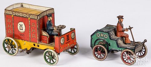 Lehmann Aha and OHO, lithographed tin wind-up toys