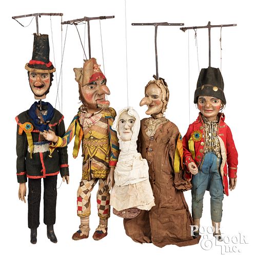Punch & Judy five piece rod marionette puppets