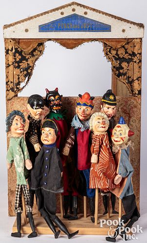 Punch & Judy puppet set with stage
