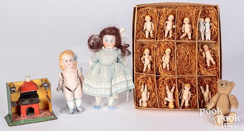 Bisque Dolls, to include two jointed dolls