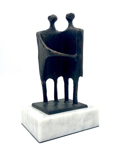 Modernist Bronze Sculpture, Two Figures