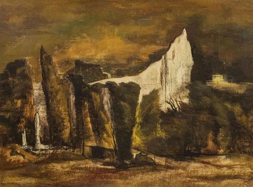 Raphael Gleitsmann Oil, Landscape with Ruins