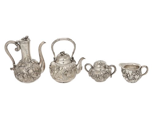 A Japanese Bisansha export silver coffee and tea service