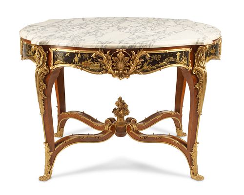 A large French Louis XV-style Chinoiserie center table