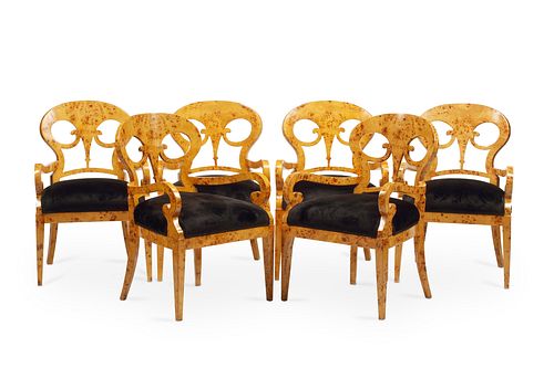 A set of Biedermeier-style armchairs