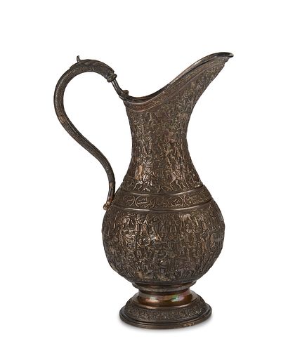 A Persian Safavid-style silver ewer