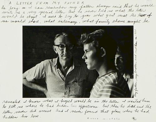 Duane Michals (American, b. 1932) "A Letter From My Father"