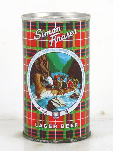 1973 Simon Fraser Lager Beer 12oz Tab Top Can Transcona, Canada