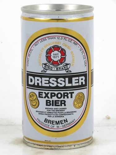 1978 Dressler Export Beer Can Bremen Germany 12oz Tab Top Can , Germany