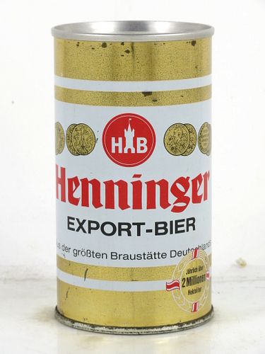 1971 Henninger Export-Bier Can Frankfurt/Main Germany 12oz Tab Top Can , Germany