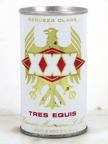 1970 XXX Tres Equis Beer 12oz Tab Top Can Orizaba, Mexico