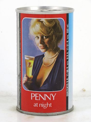 1973 Tennent's Lager Beer "Penny At Night" 33.3 cL Tab Top Can Glasgow, Scotland