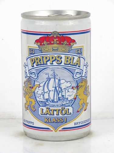 1983 Pripps Bla Lattol Klass I 12oz Tab Top Can Götheborg, Sweden