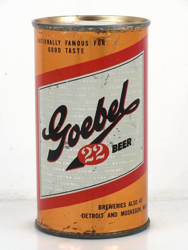 1956 Goebel 22 Beer 12oz Flat Top Can 70-24 Oakland, California