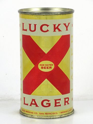 1960 Lucky Lager Beer 11oz Flat Top Can 93-20 San Francisco, California