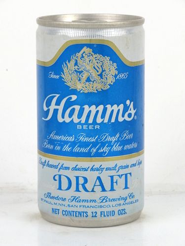 1970 Hamm's Draft Beer ("SF" on lid) 12oz Tab Top Can T72-32 San Francisco, California