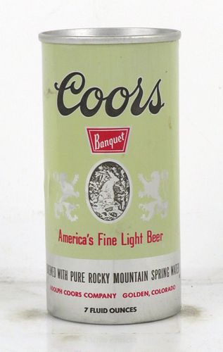 1967 Coors Banquet Beer 7oz 7 to 8oz Can 240-02 Golden, Colorado