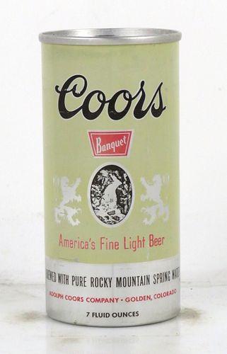 1980 Coors Banquet Beer 7oz 7 to 8oz Can T28-13v Unlisted. Golden, Colorado