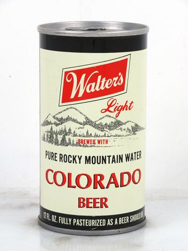 1971 Walter's Light Colorado Beer" 12oz Tab Top Can T133-25 Pueblo, Colorado