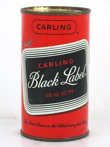 1958 Black Label Beer 12oz Flat Top Can 37-27 Belleville, Illinois