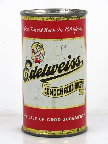 1957 Edelweiss Centennial Brew Beer 12oz Flat Top Can 59-03 Chicago, Illinois