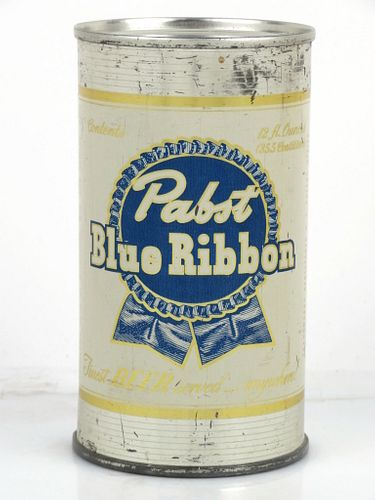 1953 Pabst Blue Ribbon Beer 12oz Flat Top Can 110-12.5 Peoria Heights, Illinois