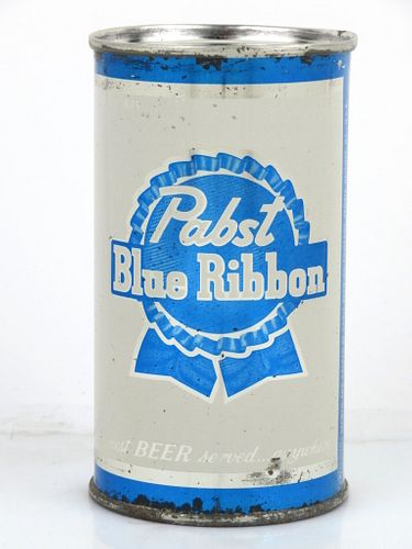 1955 Pabst Blue Ribbon Beer 12oz Flat Top Can 110-17 Peoria Heights, Illinois