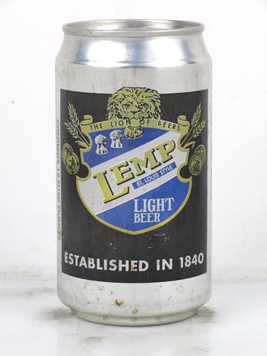 1990 Lemp Light Beer 12oz Tab Top Can No Ref. Evansville, Indiana