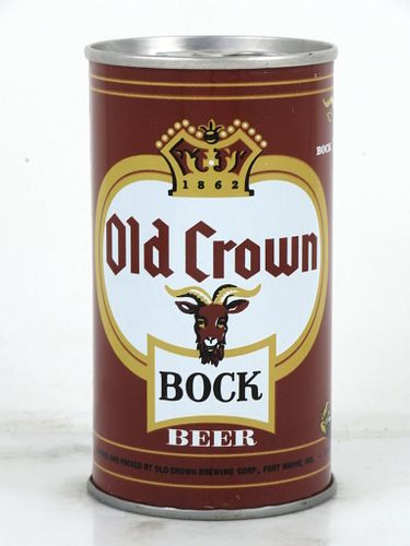 1968 Old Crown Bock Beer 12oz Tab Top Can T100-04 Fort Wayne, Indiana