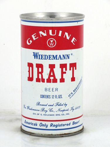 1970 Wiedemann Genuine Draft Beer 12oz Tab Top Can T135-02.2 Newport, Kentucky