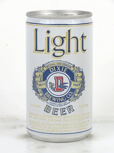 1982 Dixie Light Beer 12oz Tab Top Can No Ref. New Orleans, Louisiana